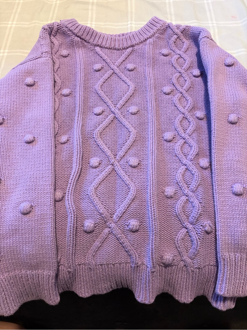 Cotton On Lavender Cable & Bobble Crewneck Sweater